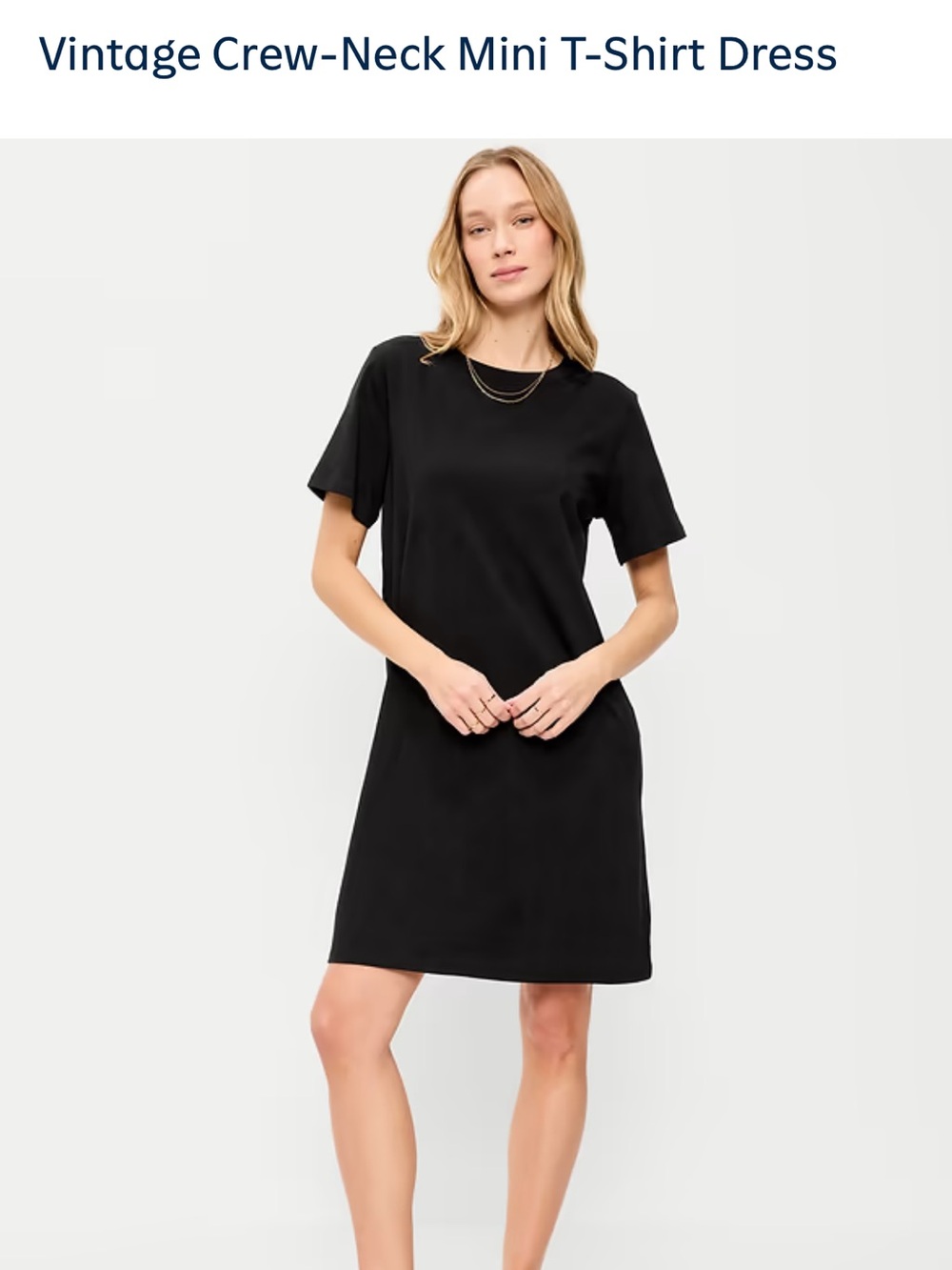 Old Navy Vintage Crew-Neck Mini T-Shirt Dress - Black